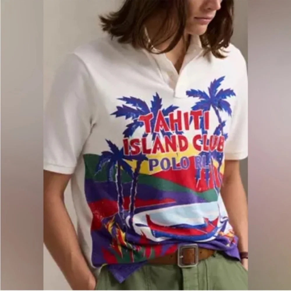 NWT Polo Ralph Lauren Classic Fit Mesh Graphic Polo Shirt
